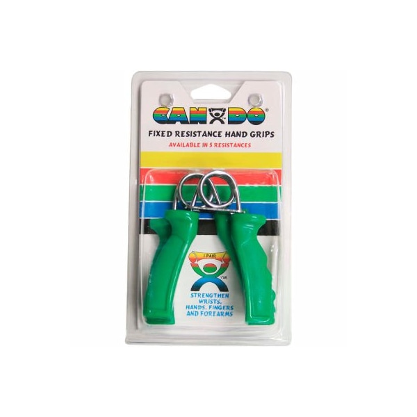 Fabrication Enterprises CanDo Fixed ErgoGrip Hand Exerciser, Green, Medium, 12 lb. Resistance, 1 Pair 10-1806 - main